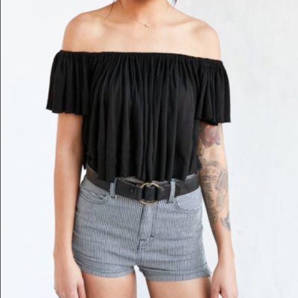 Urban Outfitters Black Off the Shoulder Top - Picture 1 of 4